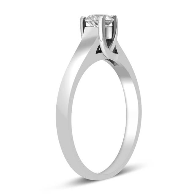 Помолвочное кольцо из белого золота с бриллиантом (027079)