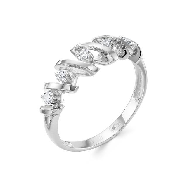 Кольцо из белого золота с бриллиантами (043057)