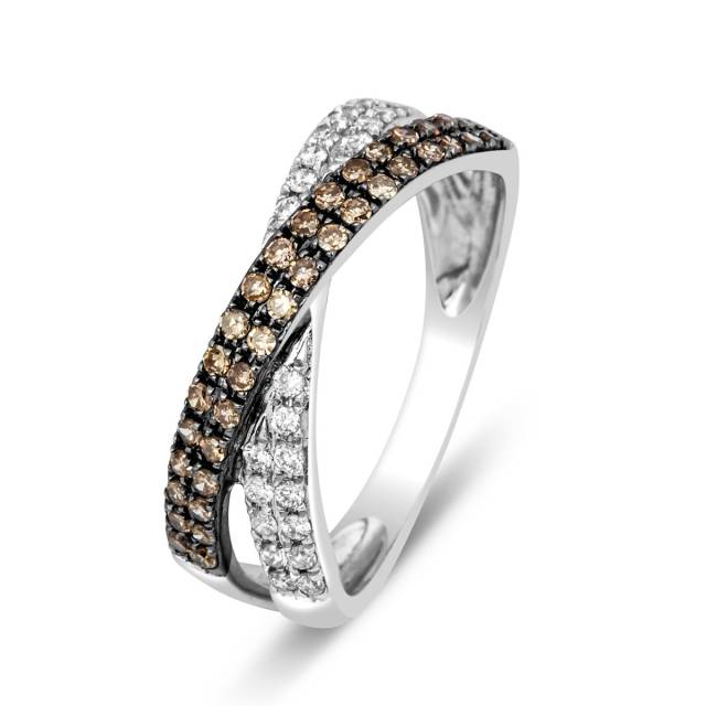 Кольцо из белого золота с бриллиантами (001130)