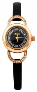 Часы женские из золота с фианитами кварцевые НИКА б\р
