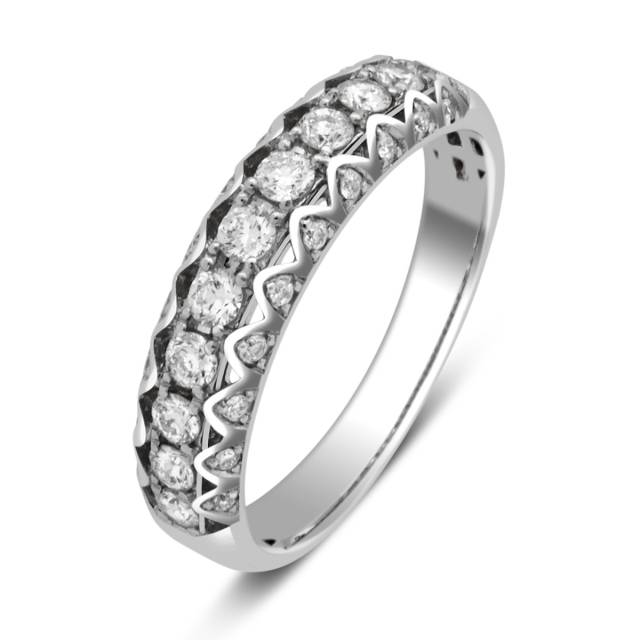 Обручальное кольцо из белого золота с бриллиантами (029189)