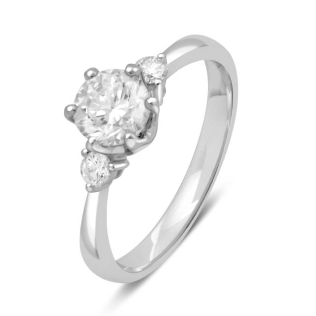 Помолвочное  кольцо из белого золота с бриллиантами (038087)