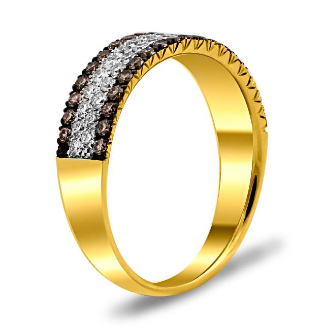 Кольцо из жёлтого золота с бриллиантами (025321)