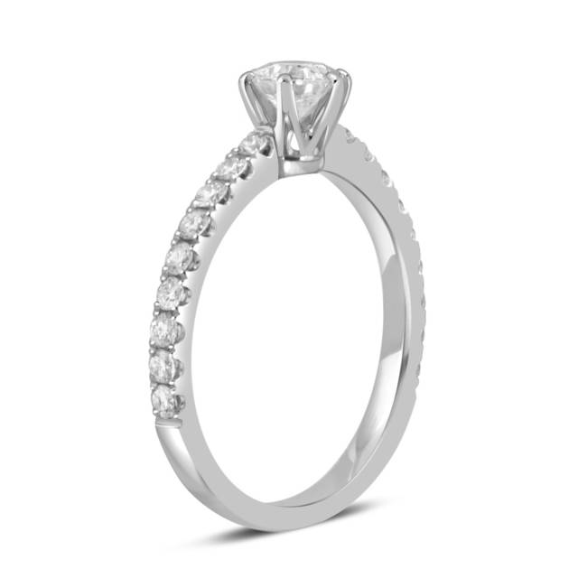 Помолвочное  кольцо из платины с бриллиантами (049136)