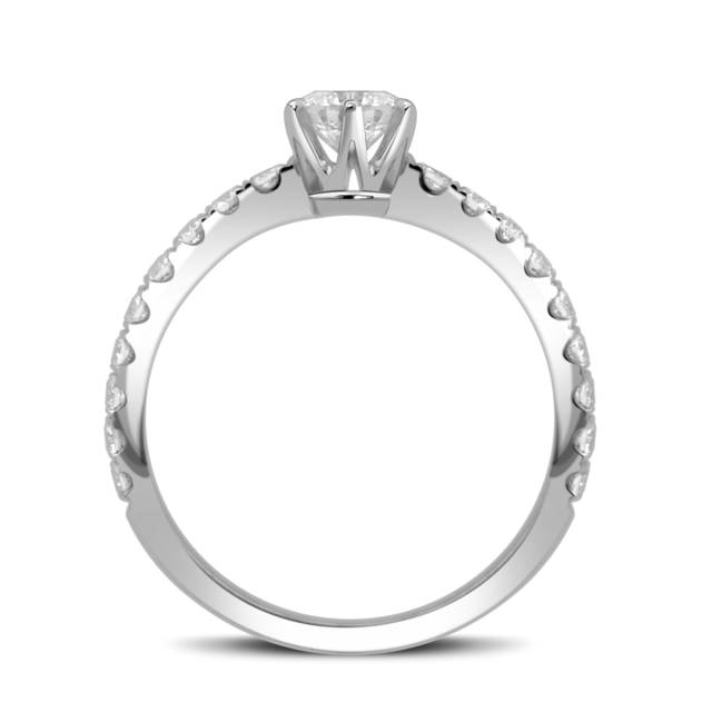 Помолвочное  кольцо из платины с бриллиантами (049136)
