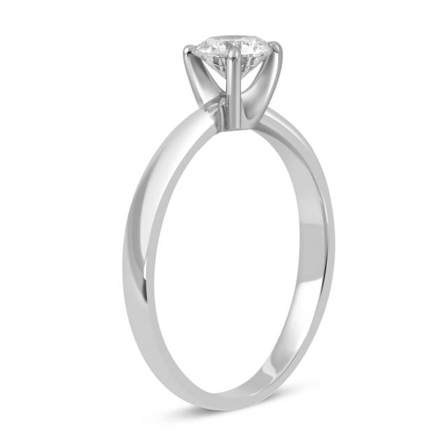 Помолвочное  кольцо из белого золота с бриллиантом (038018)