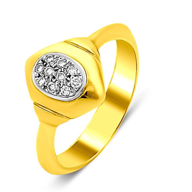 Кольцо из жёлтого золота с бриллиантами (020991)