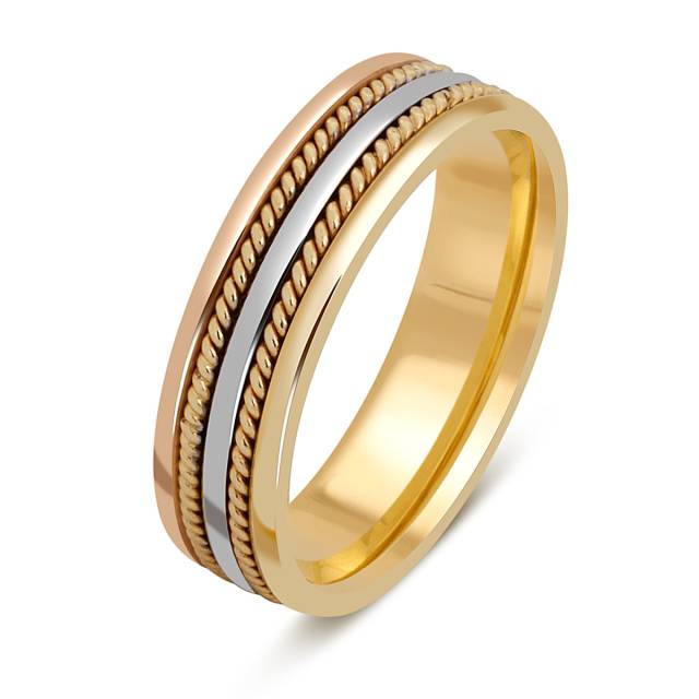 Обручальное кольцо из комбинированного золота (000115)