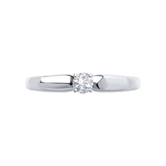 Помолвочное кольцо из белого золота с бриллиантом (046773)
