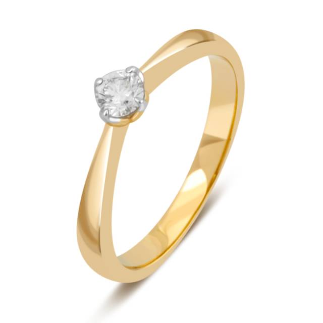 Помолвочное кольцо из жёлтого золота с бриллиантом (032732)