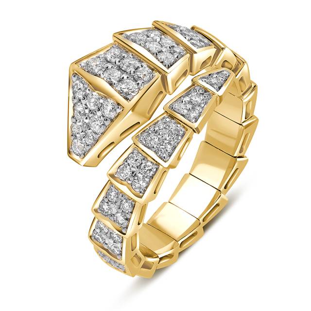 Кольцо из жёлтого золота с бриллиантами (053746)
