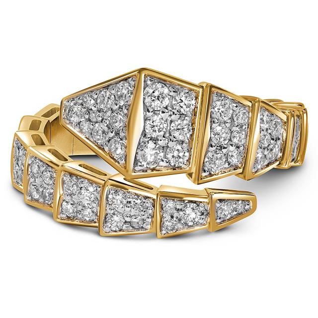 Кольцо из жёлтого золота с бриллиантами (053746)