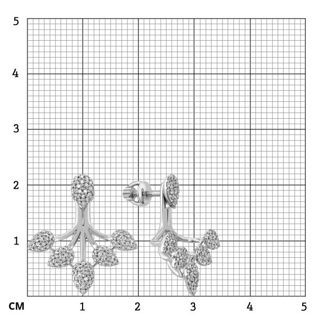 Серьги из белого золота с бриллиантами (042551)