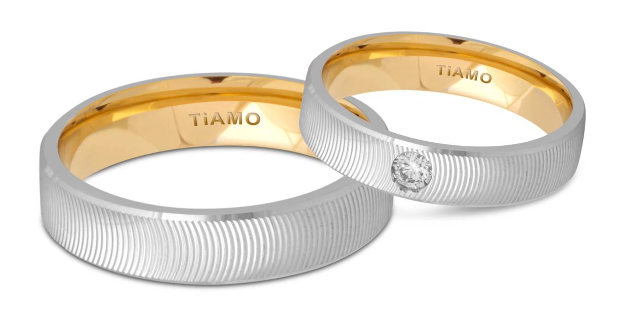 Обручальное кольцо из комбинированного золота TIAMO (014744)