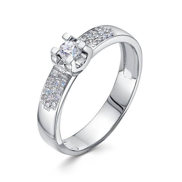 Помолвочное кольцо из платины с бриллиантами (048221)