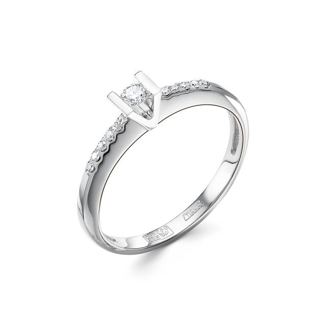 Помолвочное кольцо из белого золота с бриллиантами (050390)