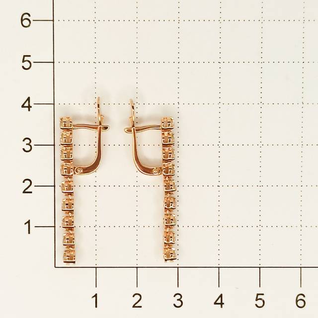 Серьги из красного золота с бриллиантами (051346)