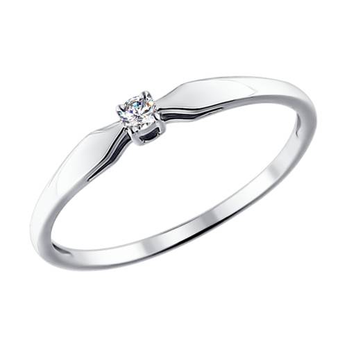 Помолвочное кольцо из белого золота с бриллиантом (027067)