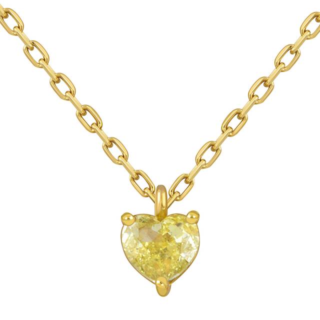 Колье из жёлтого золота с жёлтым бриллиантом Сердце (052097)