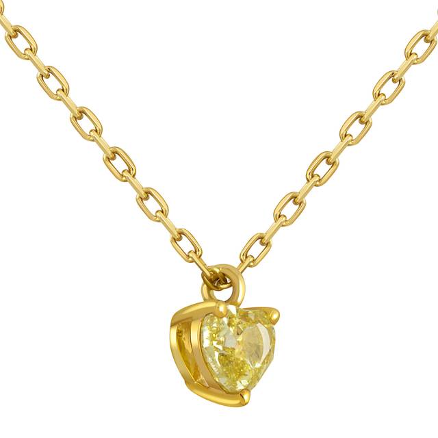 Колье из жёлтого золота с жёлтым бриллиантом Сердце (052097)