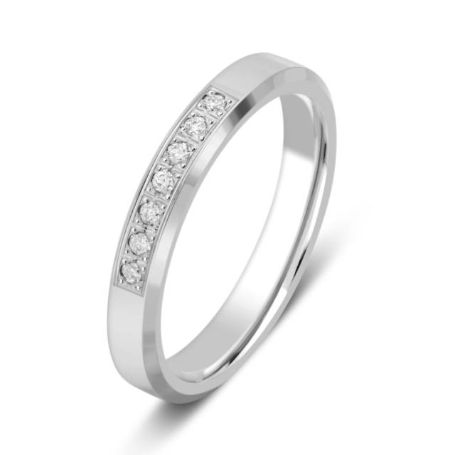 Обручальное кольцо из белого золота с бриллиантами (028741)