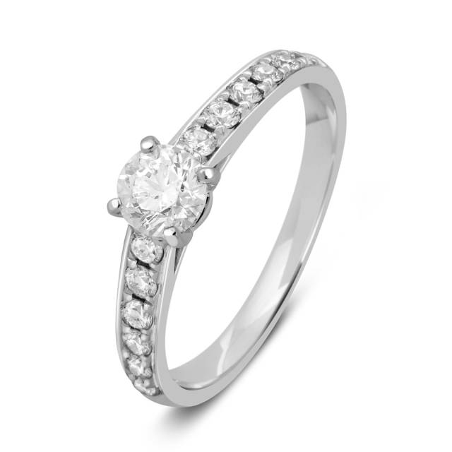 Помолвочное  кольцо из платины с бриллиантами (049012)