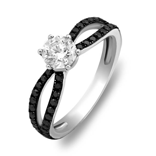 Помолвочное кольцо из белого золота с бриллиантами (007169)