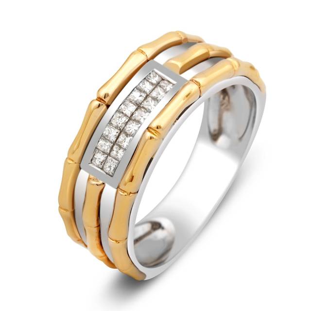 Кольцо из комбинированного золота с бриллиантами (000590)