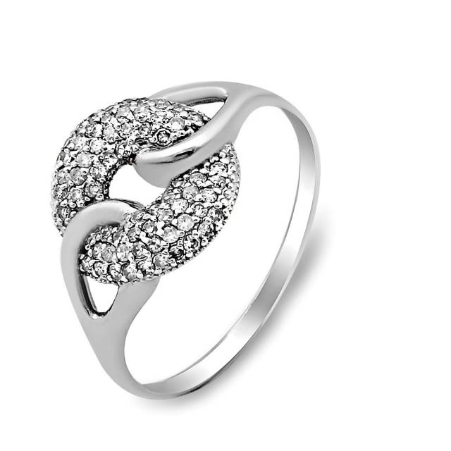 Кольцо из белого золота с бриллиантами (028288)