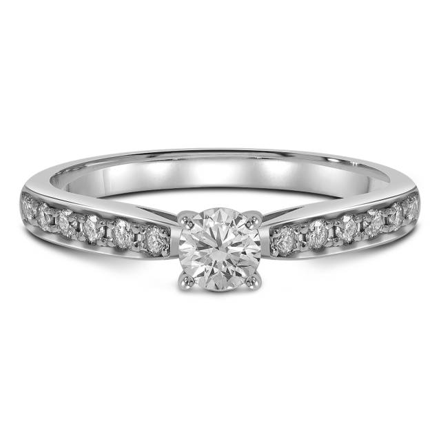 Помолвочное кольцо из платины с бриллиантами (049002)