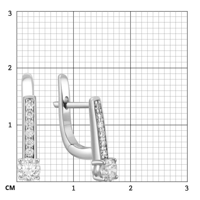 Серьги из белого золота с бриллиантами (046313)