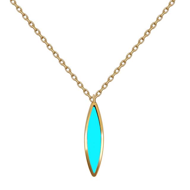 Колье из жёлтого золота с бирюзой (057889)