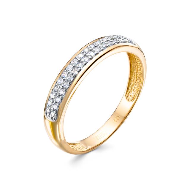 Кольцо из красного золота с бриллиантами (052695)